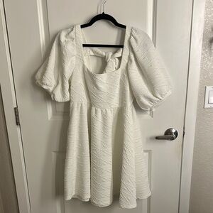 Free People White puff sleeve dress